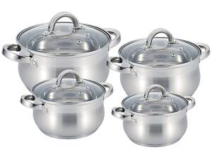 Набір каструль Benson BN-210 8 предметів сріблястий