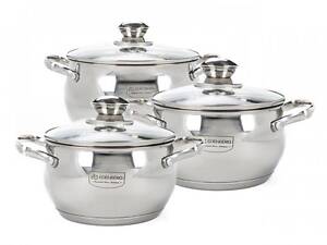 Набір каструль Edenberg EB-1118 6 предметів сріблястий