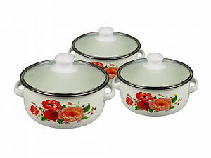 Набор кастрюль эмаль, 3 шт.