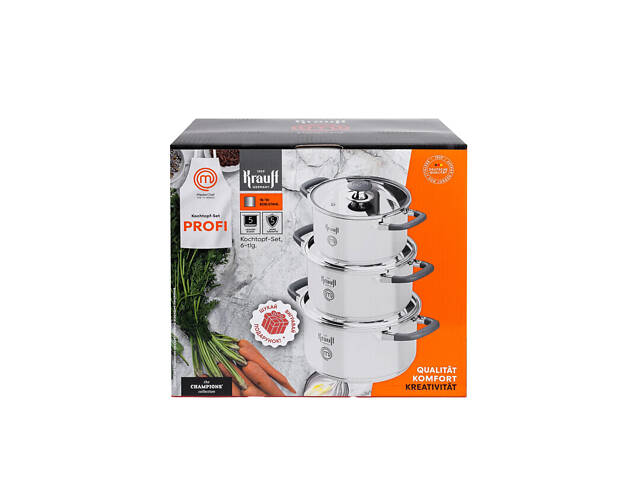 Набір каструль Krauff MasterChef 26-238-089 6 сріблястий предмет - Фото 10