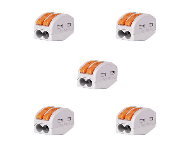 Набір клем 0,08-2,5мм.кв 32А 1⇒1 сполучна одинарна 22,3х12,8х14,5мм (5шт) [p0660004] e.lc.pro.pl.2 E.NEXT - Фото 1