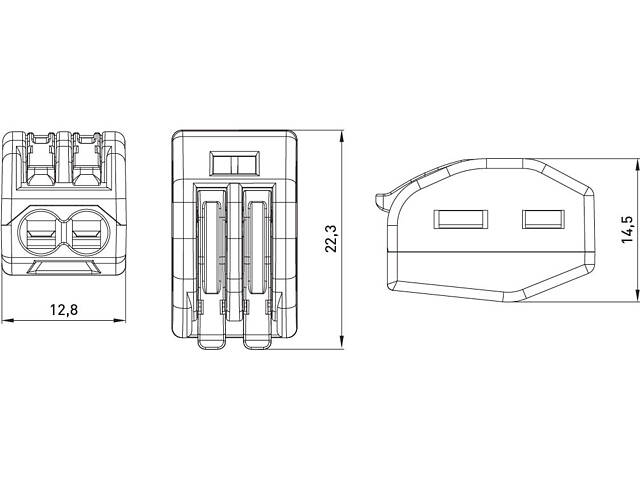 Набір клем 0,08-2,5мм.кв 32А 1⇒1 сполучна одинарна 22,3х12,8х14,5мм (5шт) [p0660004] e.lc.pro.pl.2 E.NEXT - Фото 3