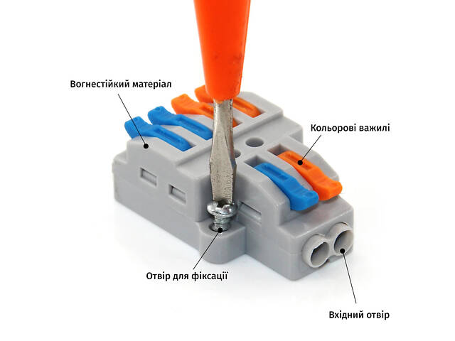 Набір клем 0,08-4мм.кв 32А 1⇒2+1⇒2 розгалуджувач одинарна 29,7х23,2х13мм (31шт) [DF-42T-31box] TACTIX кольорові важелі - Фото 6