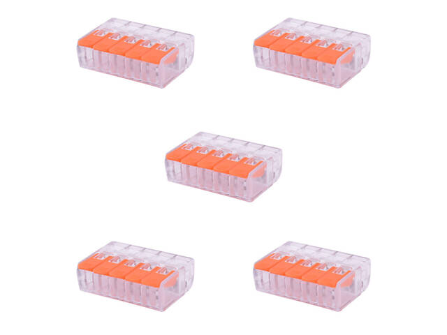 Набір клем 1-2,5мм.кв 32А 1⇒4 сполучна одинарна 21,5х29,2х9,5мм (5шт) [p0660106] e.lc.pro.aw.pl.5 E.NEXT - Фото 1