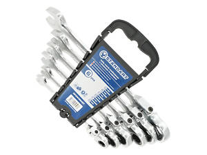 Набір ключів комбінованих із тріскачкою та шарніром 8,10,13,14,17,19 мм 6ед. на холдері СТАНДАРТ NFGW0601ST