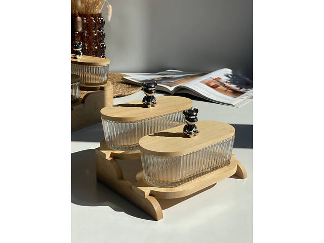 Набір цукерниць на підставці Olens Два ведмеді 102-625 350 мл - Фото 1