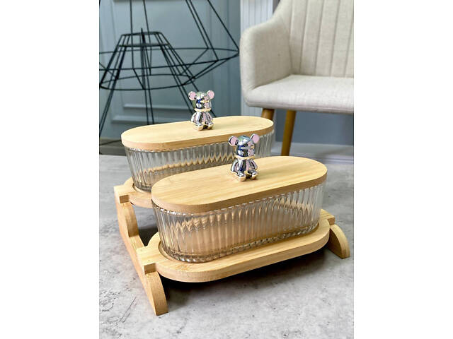 Набір цукерниць на підставці Olens Два ведмеді 102-625 350 мл - Фото 4