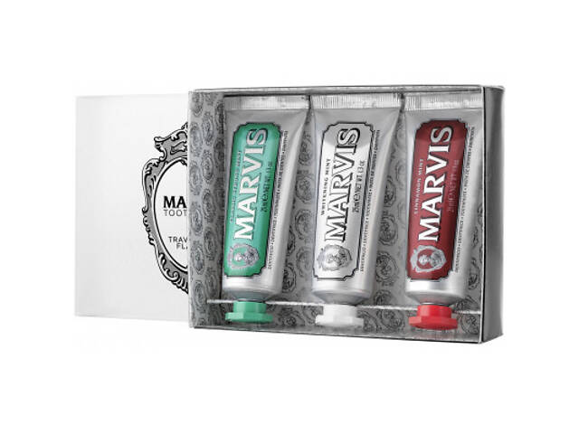 Набір косметики Marvis зубні пасти Класична, відбілююча, кориця та м'ята 3х25 мл (8004395110490) - Фото 2