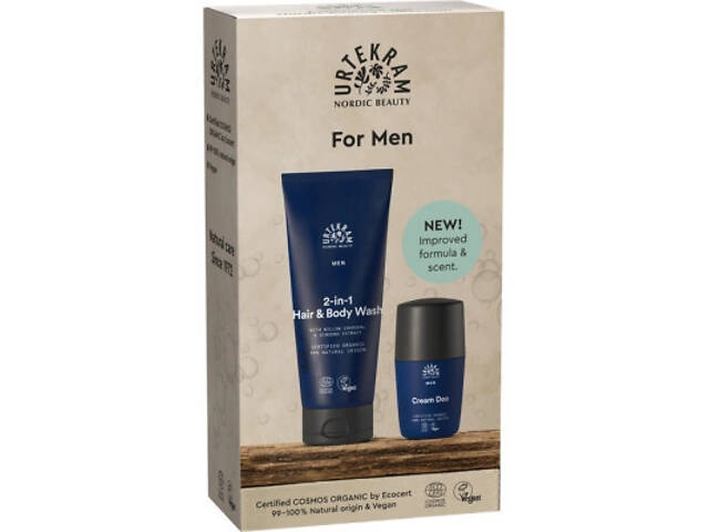 Набір косметики Urtekram Органічний чоловічий Засіб для миття голови та тіла 200 мл + Роликовий дезодорант 50 мл (5701) - Фото 1