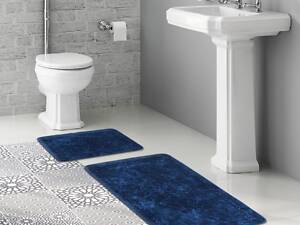 Набір килимків для ванної Arya Damaks AR-A107216-Dark-blue 2 предмета сині