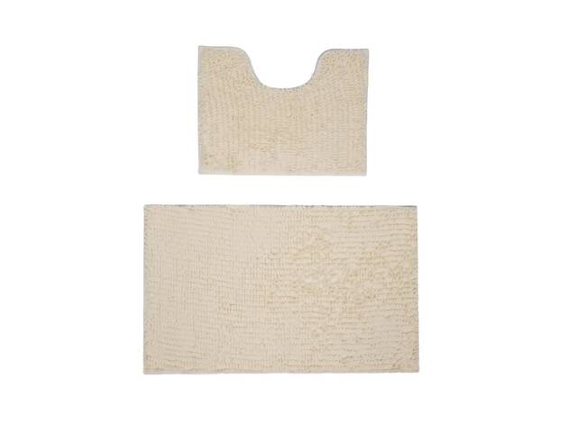 Набір килимків для ванної кімнати Kornel 50х80/40х50 см 2 шт Молочний - Фото 3