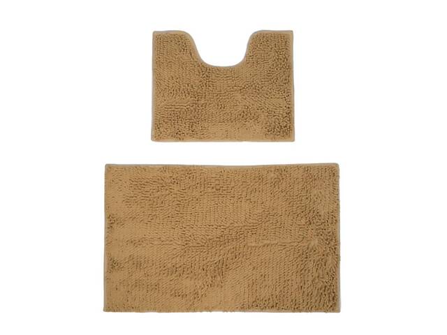 Набір килимків для ванної кімнати Kornel 50х80/40х50 см 2 шт Світло-коричневий - Фото 3