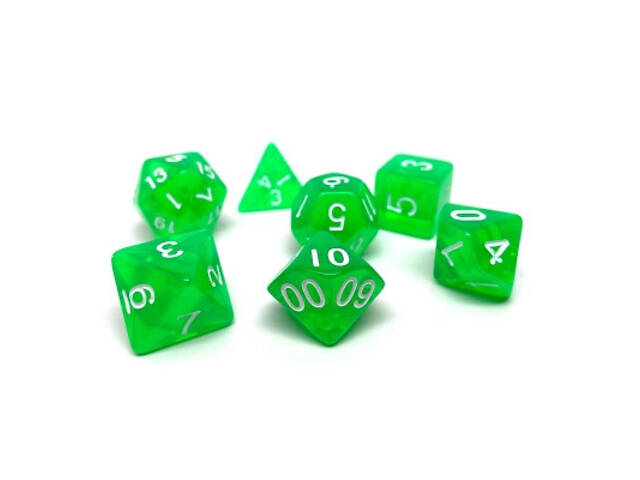 Набір кубиків для настільних ігор Games 7 Days Transparent 7 Dice Set - Green (g7dtran05) - Фото 3