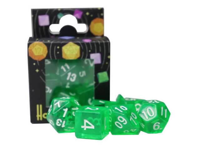 Набір кубиків для настільних ігор Games 7 Days Transparent 7 Dice Set - Green (g7dtran05) - Фото 4