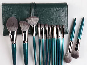 Набір пензлів для макіяжу Rozy Bluemind 14 штук з чохлом.
