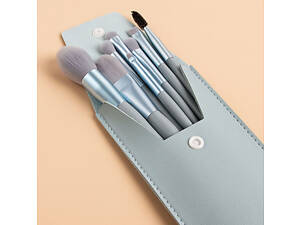 Набор кистей для макияжа в чехле 5553 голубой 9 предметов