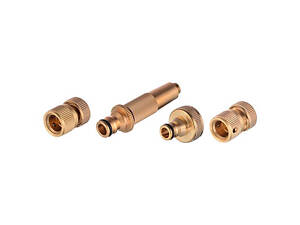 Набор латунный для полива Intertool-Storm - 1 насадка 1/2' × 1 адаптер 1/2 и 3/4' × 2 коннектора 1/2