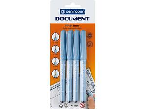 Набор линеров Document 2631/04 Centropen, чёрный, 4шт на блистере (8595013619360)