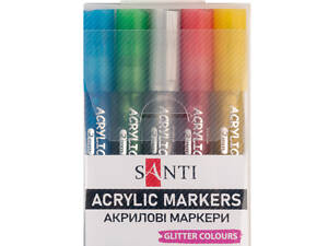 Набір акрилових маркерів Santi Glitter 391029 5 шт