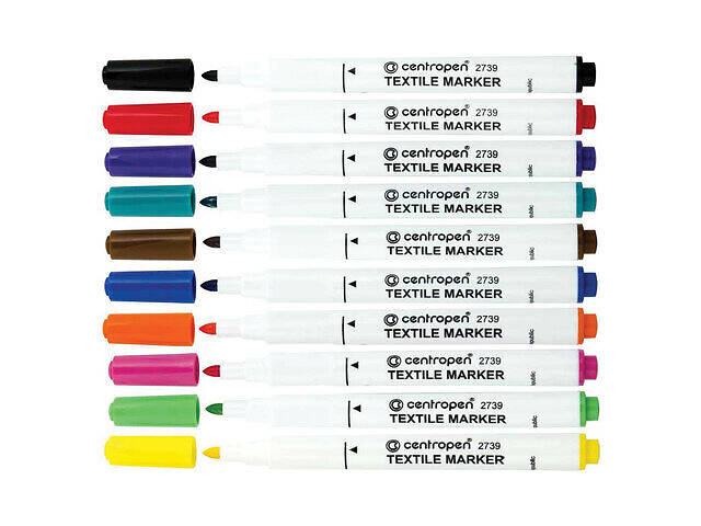 Набір маркерів для текстилю та тканини 10 кольорів. - Фото 1