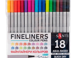 Набір маркерів-файнлайнерів Santi 390602 18 кольорів