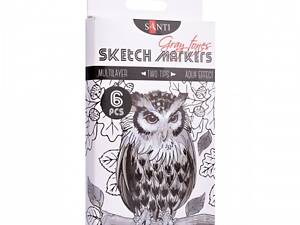 Набір маркерів Santi Gray tones 390544 6 кольорів