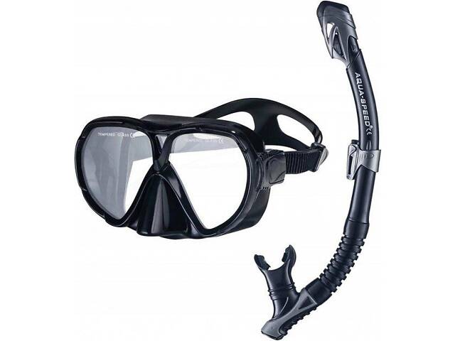Набор маска и трубка Aqua Speed VANUA+BORNEO 5831 Черный OSFM (5908217682352) - Фото 1
