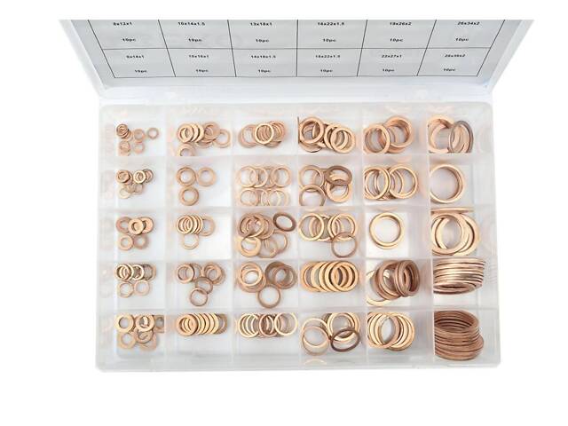 Набор металлических и резиновых шайб, 150 шт Geko (G03606) - Фото 2