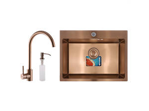 Набор Mixxus SET-6045-200x1.0-PVD (мойка+смеситель+диспенсер) (MX0588)