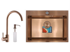 Набір Mixxus SET-6045-200x1.0-PVD (мийка+змішувач+дозатор) (MX0588)