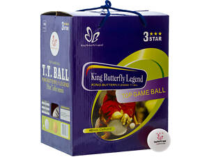 Набор мячей для настольного тенниса 100 штук в цветной картонной коробке BUT MT-8396 3star (d-40мм) Белый (PT0535)