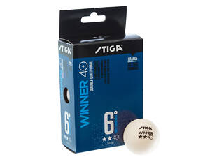 Набор мячей для настольного тенниса 6 штук STIGA SGA-1111-24 WINNER 2* (ABS, d-40мм) Белый (PT0582)