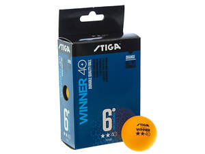 Набор мячей для настольного тенниса 6 штук STIGA SGA-1111-24 WINNER 2* (ABS, d-40мм) Оранжевый (PT0583)