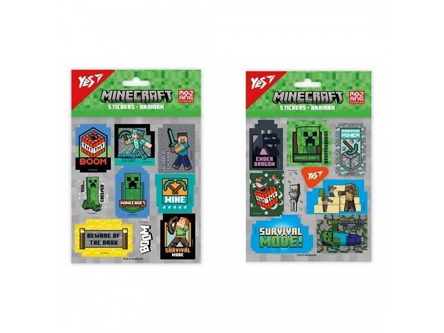Набор наклеек YES Minecraft 954923 9 шт - Фото 1