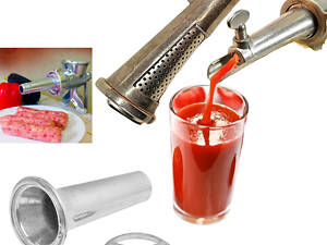 Набір насадка на м'ясорубку соковижималка шнекова приставка для м'ясорубки + насадка для ковбаси з кільцем