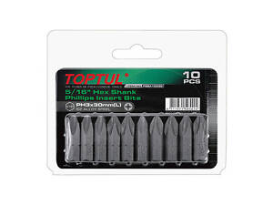 Набір насадок викруткових TOPTUL 5/16' L 30 мм PH3 10ед. FSBA1003G
