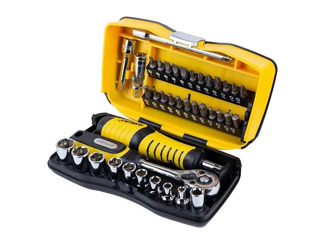 Набор насадок торцевых и биты 1/4' 39шт CrV SIGMA (6003571) - Фото 1