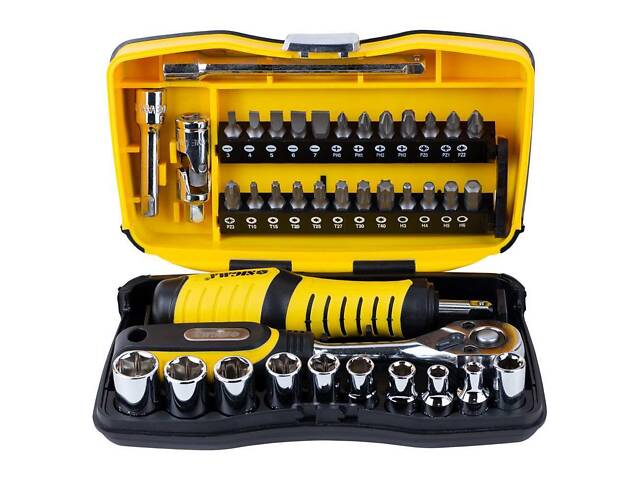 Набор насадок торцевых и биты 1/4' 39шт CrV SIGMA (6003571) - Фото 3