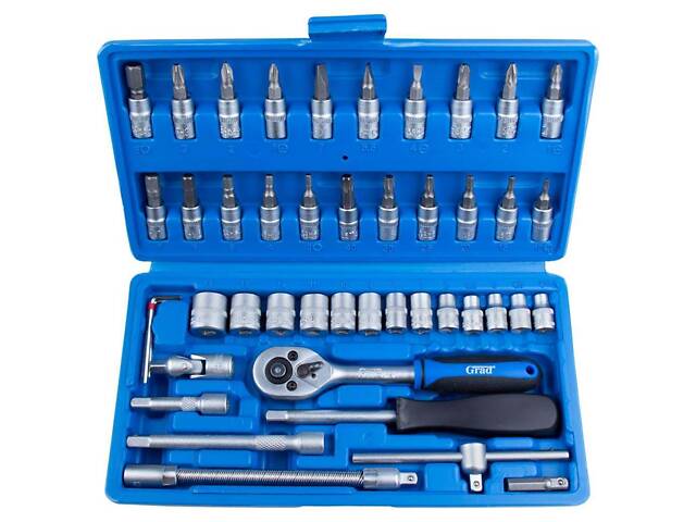 Набор насадок торцевых и биты 1/4' 46шт Start GRAD (6003015) - Фото 6