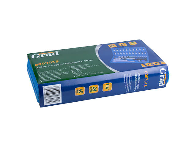 Набор насадок торцевых и биты 1/4' 46шт Start GRAD (6003015) - Фото 7