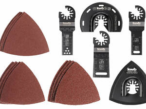 Набір насадок і шліфпаперу до багатофункціонального інструменту 17 шт, kwb (708950)