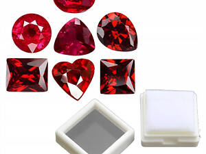 Набір натуральних рубінів із Камбоджі 7 шт 0.5 карата 7×7 мм, кабошони червоного кольору для прикрас і дизайну