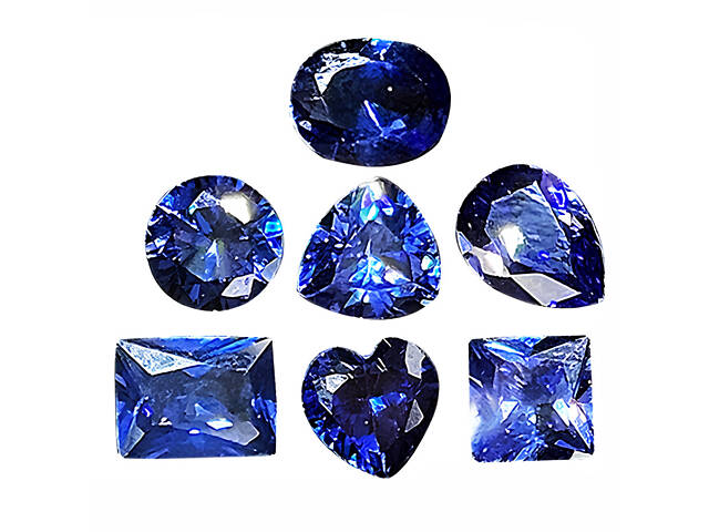 Набір натуральних сапфірів із Камбоджі 7 шт 0.5 карата 7×7 мм, сині кабошони для прикрас і дизайну - Фото 8