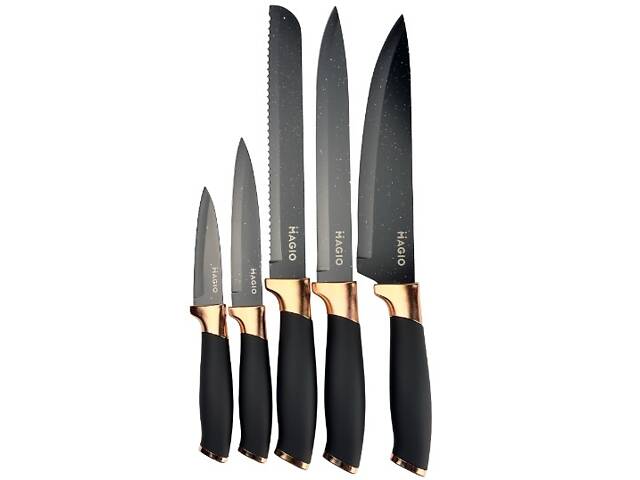 Набор ножей Magio MG-1091 5 предметов черный - Фото 2