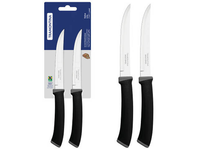 Набір ножів Tramontina Felice Black Steak Straight 127 мм 2 шт (23493/205) - Фото 3