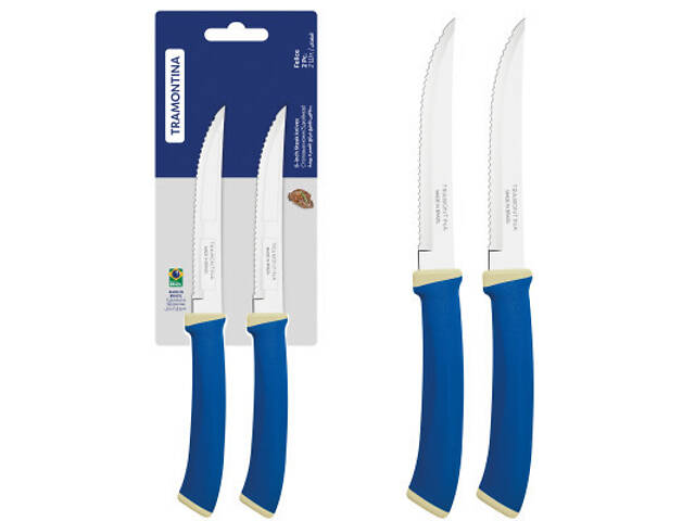 Набір ножів Tramontina Felice Blue Steak Serrate 127 мм 2 шт (23492/215) - Фото 2