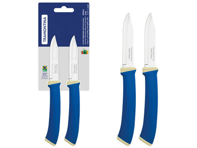 Набір ножів Tramontina Felice Blue Vegetable 76 мм 2 шт (23490/213) - Фото 2