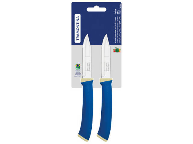 Набір ножів Tramontina Felice Blue Vegetable 76 мм 2 шт (23490/213) - Фото 4