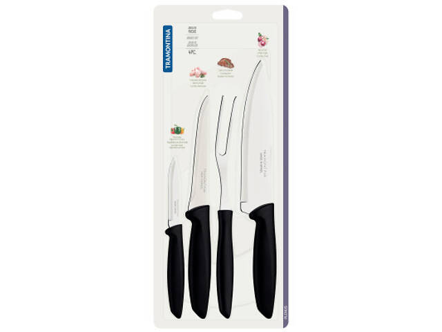Набір ножів Tramontina Plenus Black 4 шт (23498/031) - Фото 3