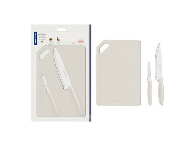 Набір ножів Tramontina Plenus Light Grey 3 предмети (23498/314) - Фото 3